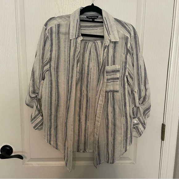 club z collection Tops - Elegant Striped Button Down Shirt